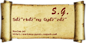 Sárkány Győző névjegykártya